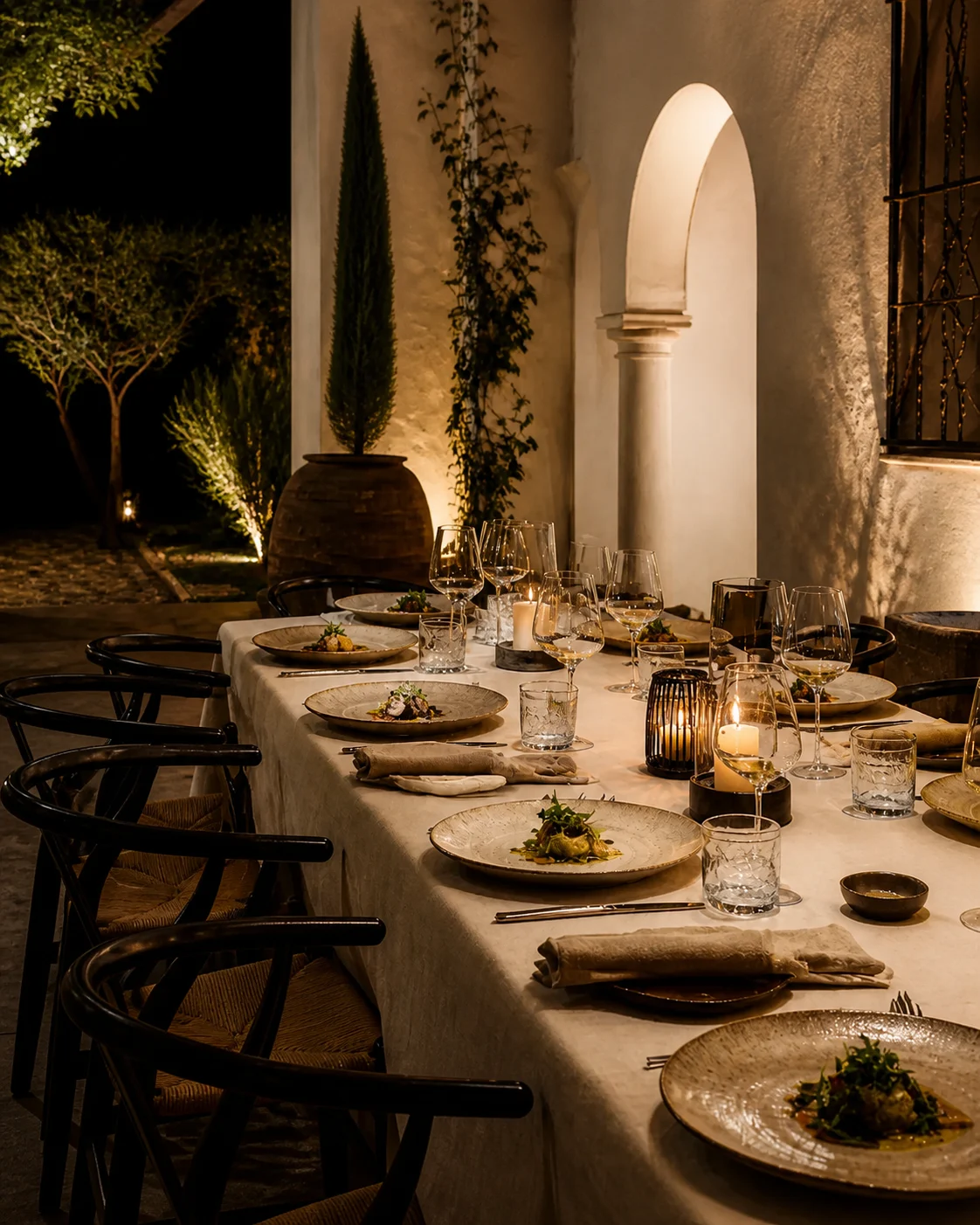 Mesa preparada para celebraciones privadas